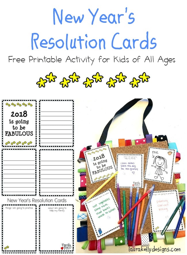New Year's Resolutions Printable for Kids - Laura Kelly's Inklings