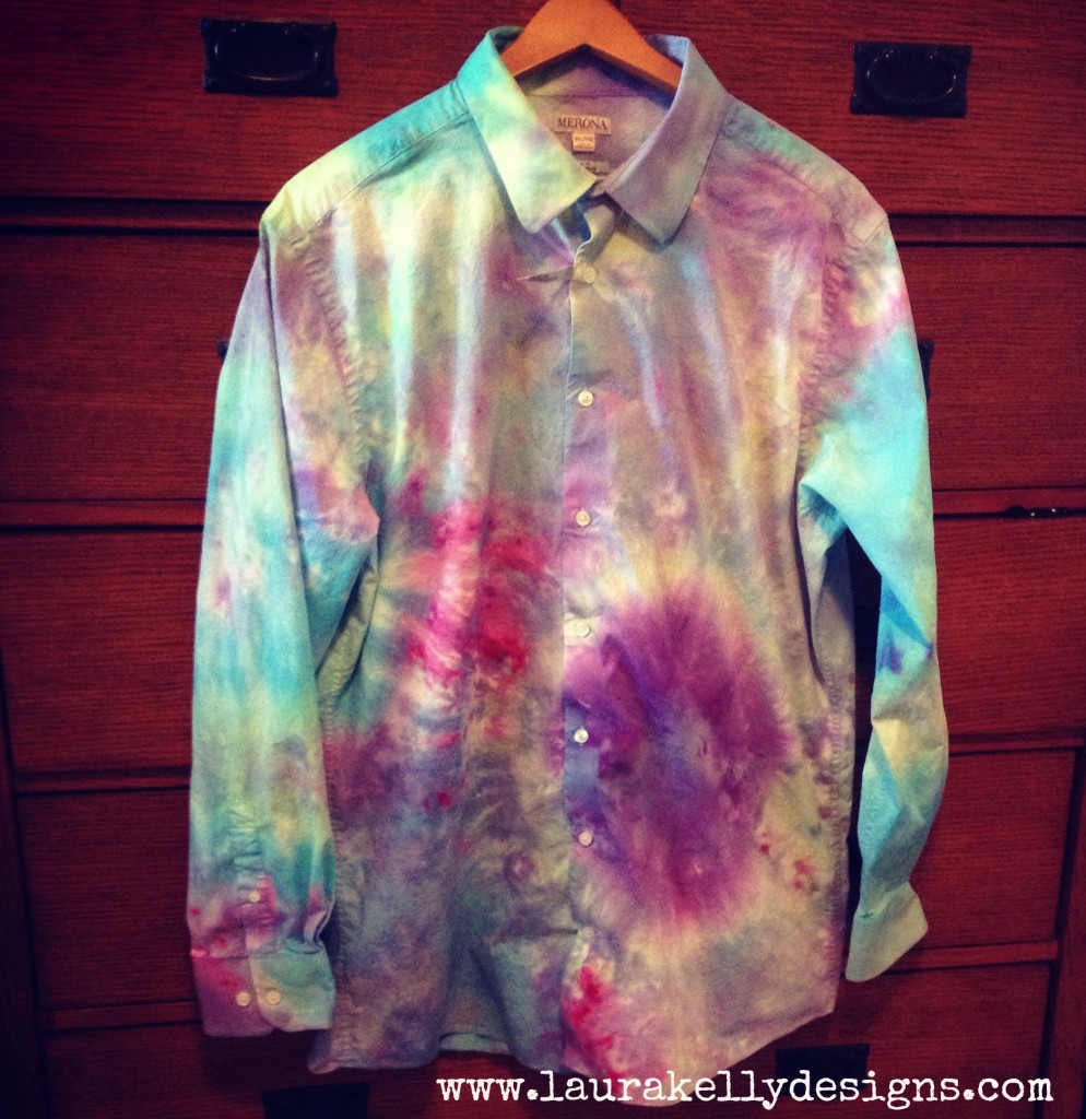 My Tie Dyed Man's Dress Shirt - Laura Kelly's Inklings